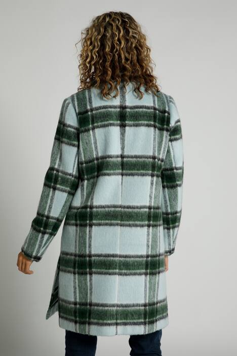 Longjacke, Karomuster, Hemdkragen, hoher Wollanteil