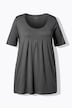 T-shirt, plisseringer, A-form, rund hals, korte ærmer, modal