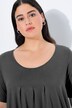 T-shirt, plisseringer, A-form, rund hals, korte ærmer, modal