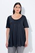 T-shirt, plisseringer, A-form, rund hals, korte ærmer, modal