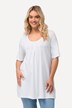 T-shirt, plisseringer, A-form, rund hals, korte ærmer, modal