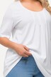 T-shirt, plisseringer, A-form, rund hals, korte ærmer, modal