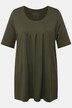 T-shirt, plisseringer, A-form, rund hals, korte ærmer, modal