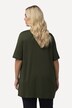 T-shirt, plisseringer, A-form, rund hals, korte ærmer, modal