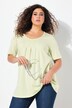 T-shirt, plisseringer, A-form, rund hals, korte ærmer, modal