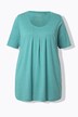 T-shirt, plisseringer, A-form, rund hals, korte ærmer, modal