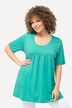 T-shirt, plisseringer, A-form, rund hals, korte ærmer, modal