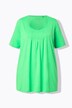 T-shirt, plisseringer, A-form, rund hals, korte ærmer, modal