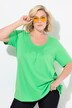 T-shirt, plisseringer, A-form, rund hals, korte ærmer, modal