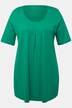T-shirt, plisseringer, A-form, rund hals, korte ærmer, modal