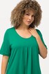 T-shirt, plisseringer, A-form, rund hals, korte ærmer, modal