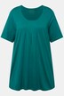 T-shirt, decoratieve plooitjes, A-lijn, ronde hals, korte mouwen, modal