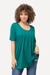 T-shirt, decoratieve plooitjes, A-lijn, ronde hals, korte mouwen, modal