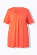 T-shirt, plisseringer, A-form, rund hals, korte ærmer, modal
