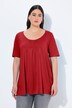 T-shirt, plisseringer, A-form, rund hals, korte ærmer, modal