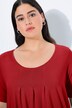 T-shirt, plisseringer, A-form, rund hals, korte ærmer, modal