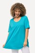 T-shirt, plisseringer, A-form, rund hals, korte ærmer, modal