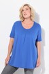T-shirt, plisseringer, A-form, rund hals, korte ærmer, modal