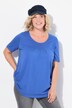 T-shirt, plisseringer, A-form, rund hals, korte ærmer, modal