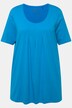T-shirt, plisseringer, A-form, rund hals, korte ærmer, modal