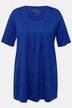 T-shirt, plisseringer, A-form, rund hals, korte ærmer, modal