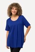 T-shirt, plisseringer, A-form, rund hals, korte ærmer, modal