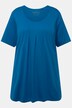 Camiseta, pliegues decorativos, forma en A, escote redondo, media manga, modal