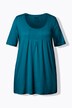 T-shirt, plisseringer, A-form, rund hals, korte ærmer, modal