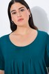 T-shirt, plisseringer, A-form, rund hals, korte ærmer, modal