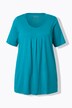T-shirt, plisseringer, A-form, rund hals, korte ærmer, modal