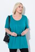 T-shirt, plisseringer, A-form, rund hals, korte ærmer, modal