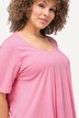 T-shirt, plisseringer, A-form, rund hals, korte ærmer, modal
