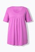 T-shirt, plisseringer, A-form, rund hals, korte ærmer, modal
