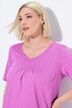 T-shirt, plisseringer, A-form, rund hals, korte ærmer, modal