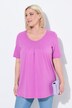T-shirt, plisseringer, A-form, rund hals, korte ærmer, modal