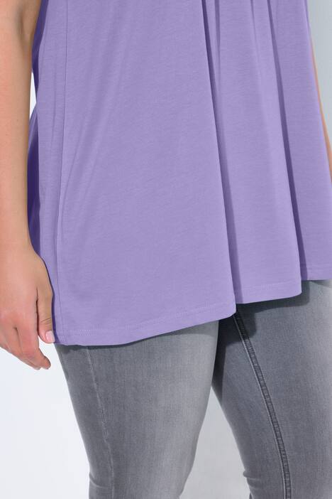 T-shirt, decoratieve plooitjes, A-lijn, ronde hals, korte mouwen, modal