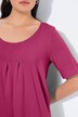 T-shirt, decoratieve plooitjes, A-lijn, ronde hals, korte mouwen, modal