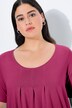 T-shirt, decoratieve plooitjes, A-lijn, ronde hals, korte mouwen, modal