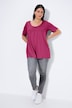 T-shirt, decoratieve plooitjes, A-lijn, ronde hals, korte mouwen, modal