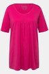 T-shirt, plisseringer, A-form, rund hals, korte ærmer, modal