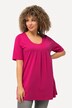 T-shirt, plisseringer, A-form, rund hals, korte ærmer, modal