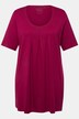 T-shirt, plisseringer, A-form, rund hals, korte ærmer, modal