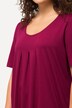 T-shirt, plisseringer, A-form, rund hals, korte ærmer, modal