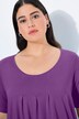 T-shirt, plisseringer, A-form, rund hals, korte ærmer, modal