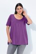 T-shirt, plisseringer, A-form, rund hals, korte ærmer, modal