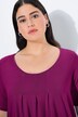 T-shirt, plisseringer, A-form, rund hals, korte ærmer, modal
