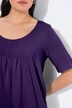 T-shirt, decoratieve plooitjes, A-lijn, ronde hals, korte mouwen, modal