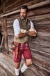 JP1880 Weste, Ziegen Veloursleder, Tracht, Stehkragen, bis Gr. 70
