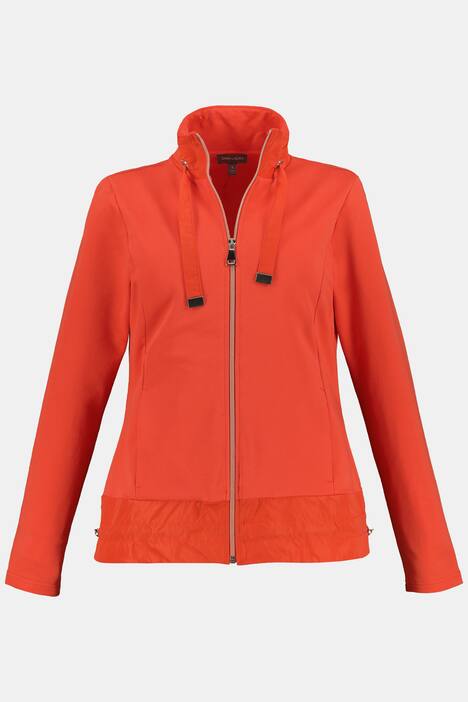 Sweatjacke, Stehkragen, Tüllsaum, Tunnelzug