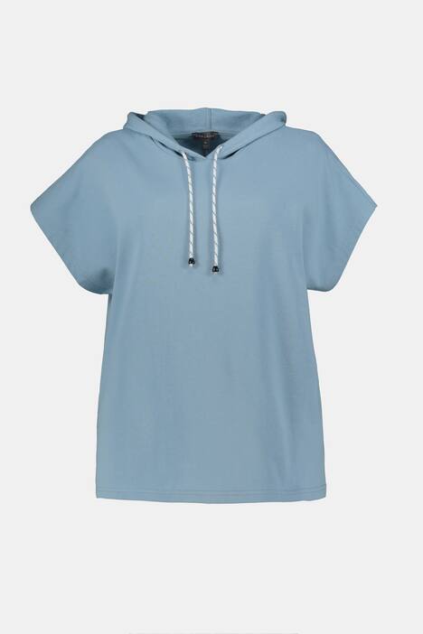Sweatshirt, Oversized, kurzes Modell, Kapuze, Halbarm